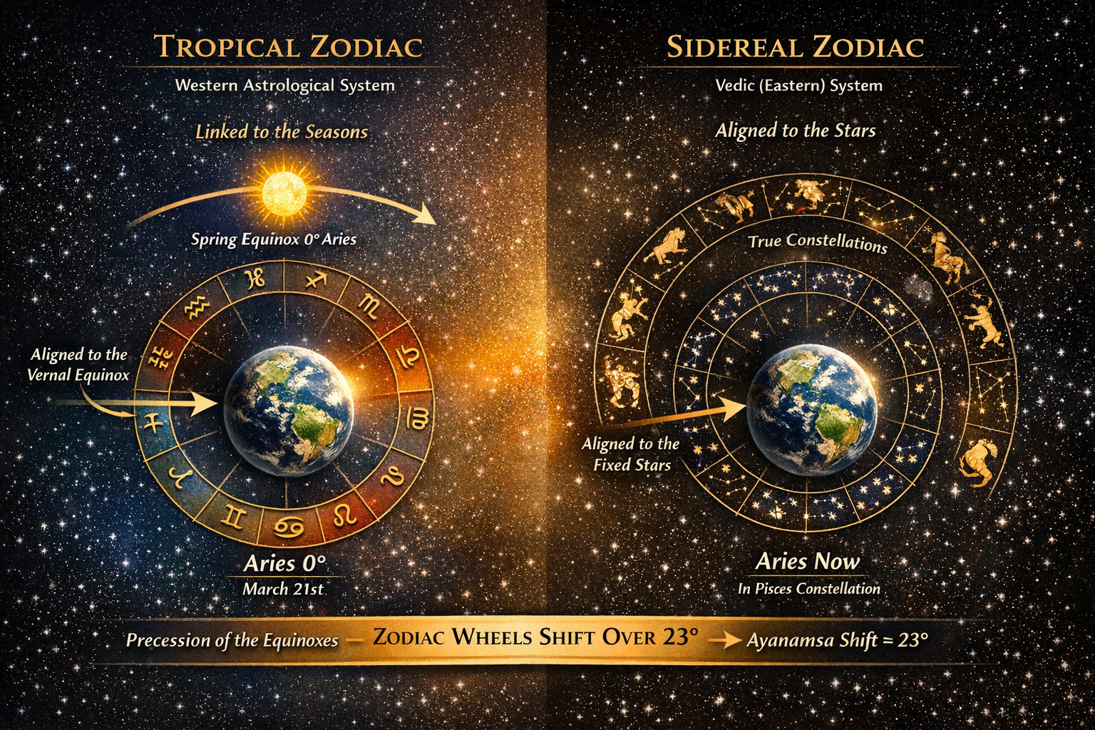 Sidereal zodiac illustration